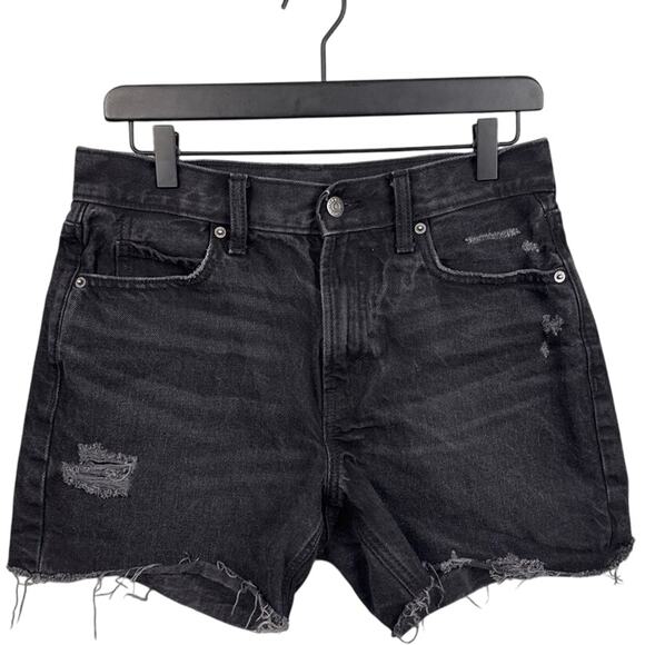 Old Navy Pants - Old Navy Women's High Rise Cut Off Shorts Black Rigid Denim SZ 4 Boho Versatile